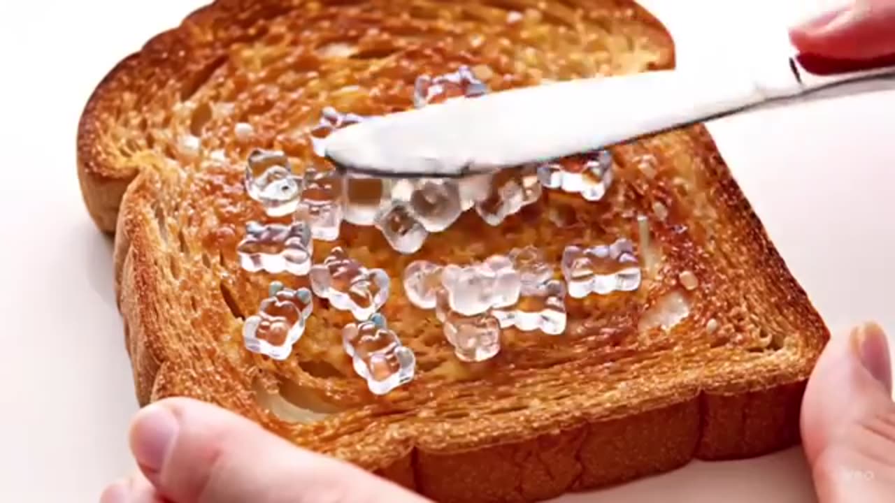 1 Hour of Satisfying AI ASMR Toast Crunchy Videos - AI ASMR Toast Spreading Compilation
