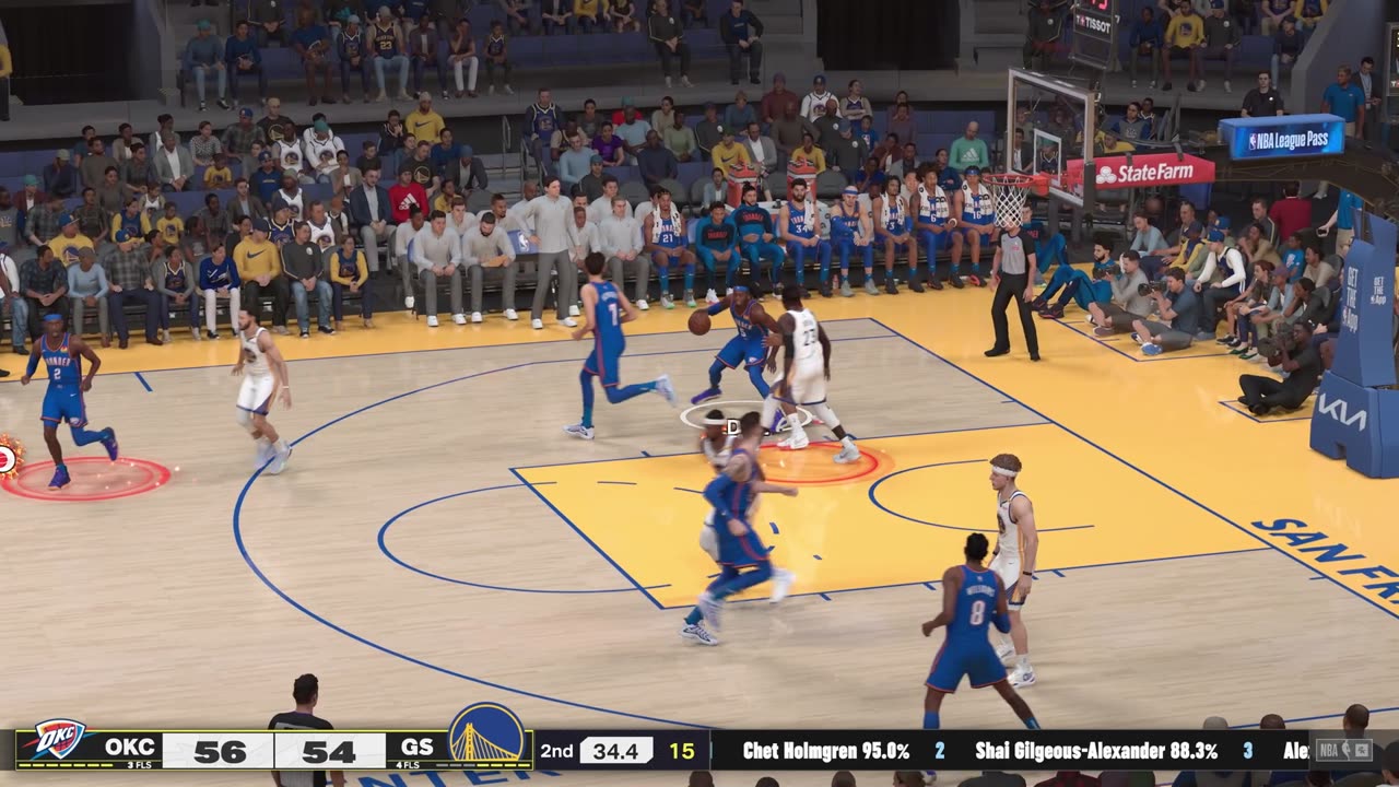 NBA 2k25 Oklahoma City Thunder Franchise Game 18 Thunder Vs Warriors CPU Vs CPU