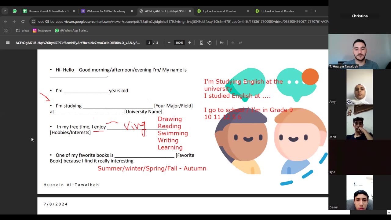 ‏Fluency Builders-A1 (10) Self introduction