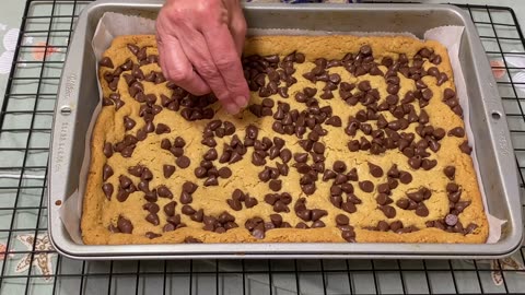Oatmeal Chocolate Chip Peanut Butter Bars| Back to School Treats