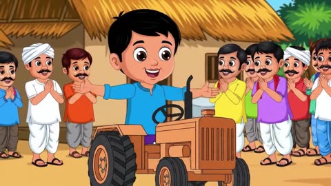 Bacha sher Ka or gaon me tractor par