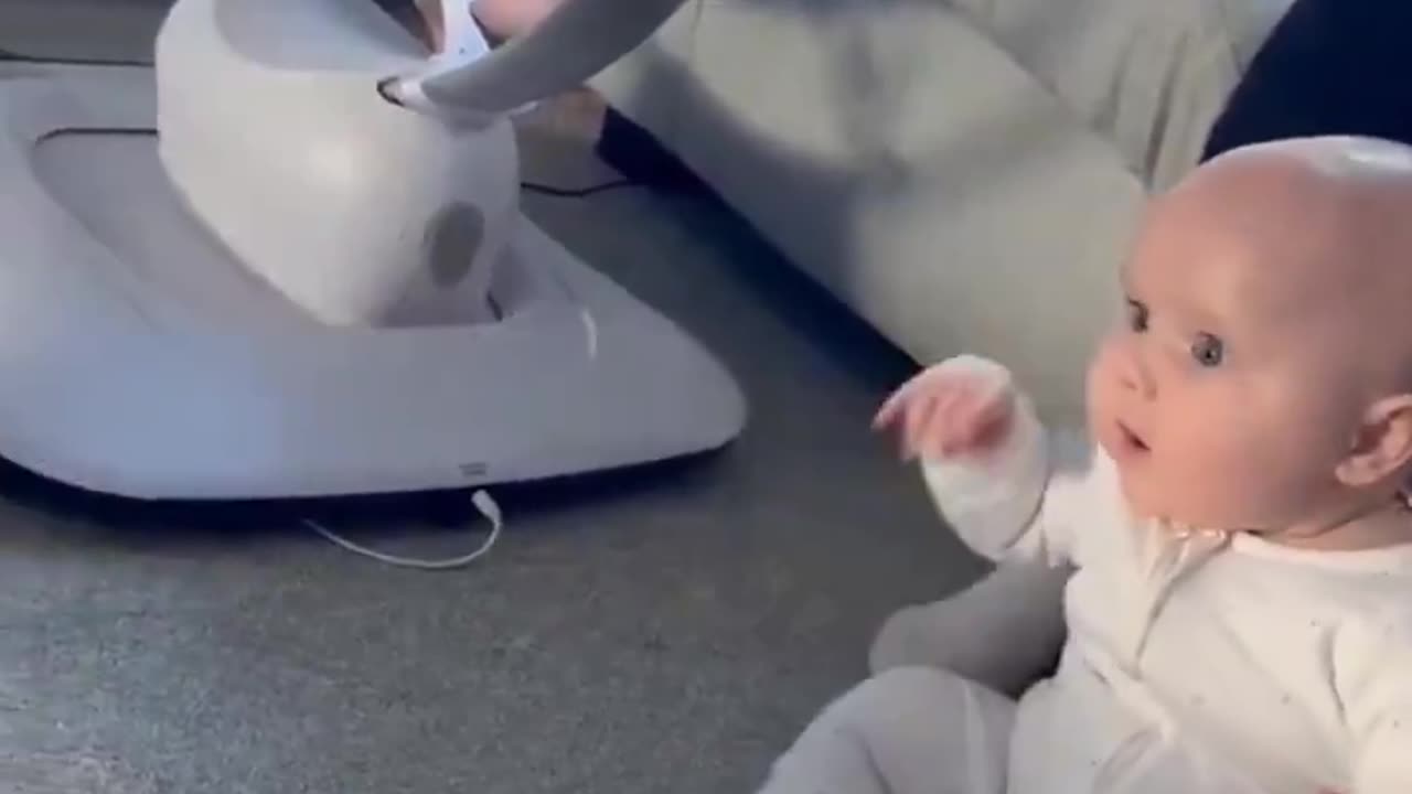 Dog and baby meet for the first time