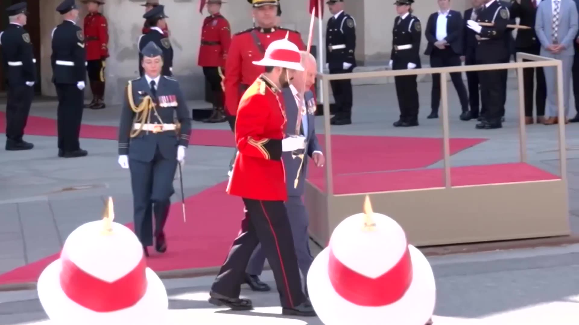 King Charles arrives to open a new session of Canadas parliament