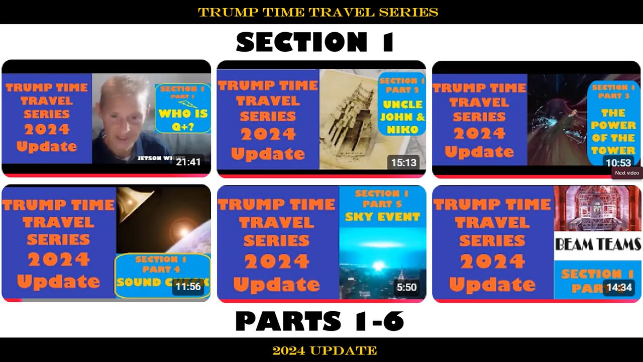 SECTION 1, PARTS 1-6: Trump Time Travel Series 2024 UPDATE