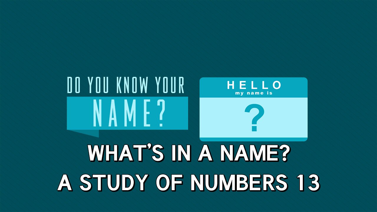 What's in a Name? A look at Numbers 13