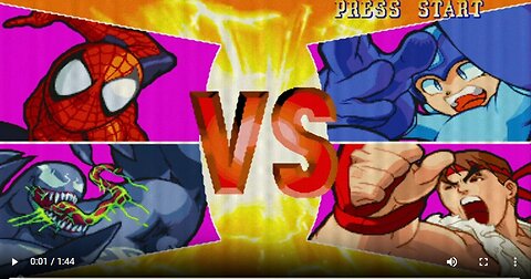 Spiderman + Venom vs Ryu + Megaman