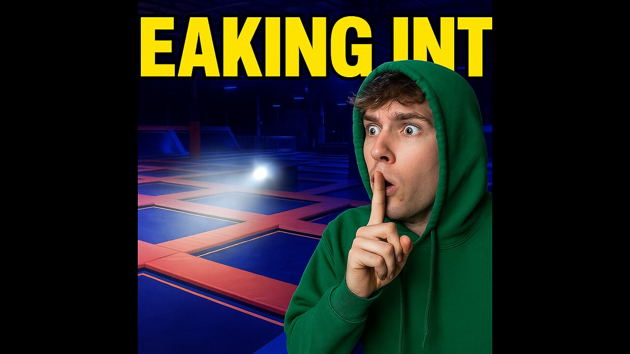 SNEAKING INTO A TRAMPOLINE PARK… AFTER DARK! 🌙🚨 (OVERNIGHT CHALLENGE!)