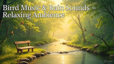 🌧️ Soothing Bird Music & Rain Sounds | Relaxing Ambience for Study, Meditation & Deep Sleep