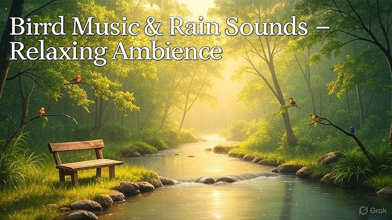 🌧️ Soothing Bird Music & Rain Sounds | Relaxing Ambience for Study, Meditation & Deep Sleep