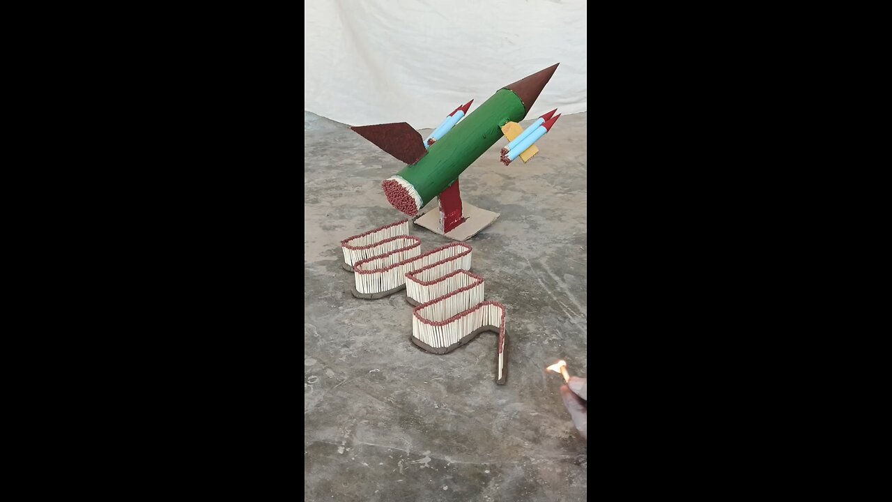 Lighting an insane Matches Rocket 🤯 #oddlysatisfying #experiment #asmr #relaxing