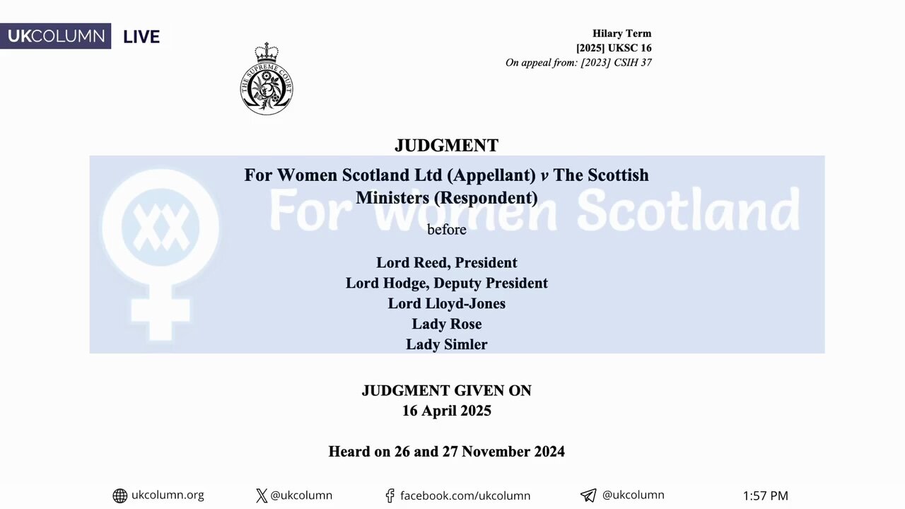 2025: High Court to Define ‘Man’ and ‘Woman’? How Did We Get Here? - UK Column News