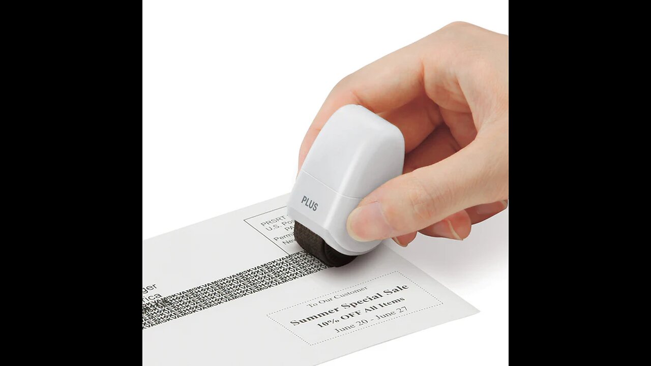 Guard Your ID Mini Roller Stamp with Portable Design and Replaceable Cartridge, for Covering Address