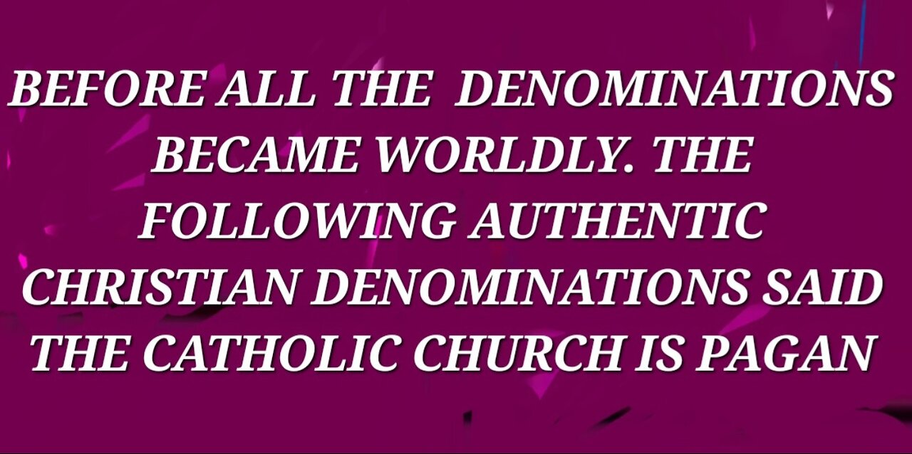 WHEN EVERY CHRISTIAN DENOMINATION IS SAYING YOUR PAGAN