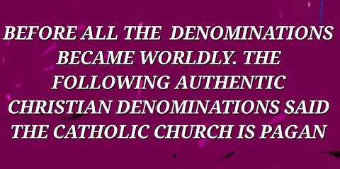 WHEN EVERY CHRISTIAN DENOMINATION IS SAYING YOUR PAGAN