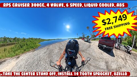 Take the Center stand off, Install 14 tooth sprocket, Ozello boat launch RPS CRUISER 300 EFI