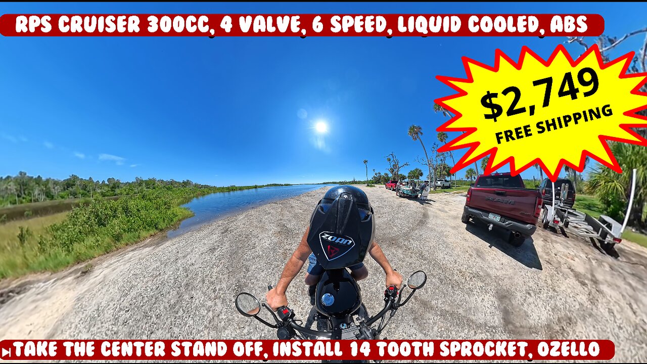 Take the Center stand off, Install 14 tooth sprocket, Ozello boat launch RPS CRUISER 300 EFI