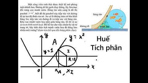 Toán 12: Một công viên sinh thái được thiết kế mô phỏng một nhánh hoa. Đường đi lát gạch