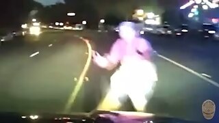 Moment LA police cruiser strikes skateboarder in Highland Park