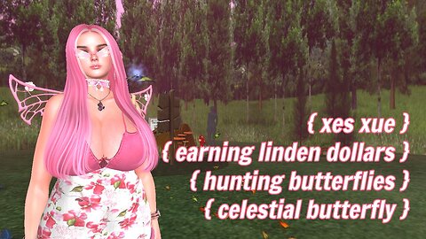 How To Earn Linden Dollars in Second Life? Celestial Butterfly at Nature's Hideaway!