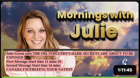 Julie Green subs THE OIL INDUSTRY'S DARK SECRETS ARE ABOUT TO BE EXPOSED AND CANADA ELECTION