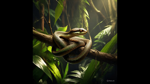 snake is walking on forest