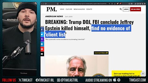 DOJ Claims There IS NO EPSTEIN LIST In MASSIVE LIE, Pam Bondi Said SHE Had It