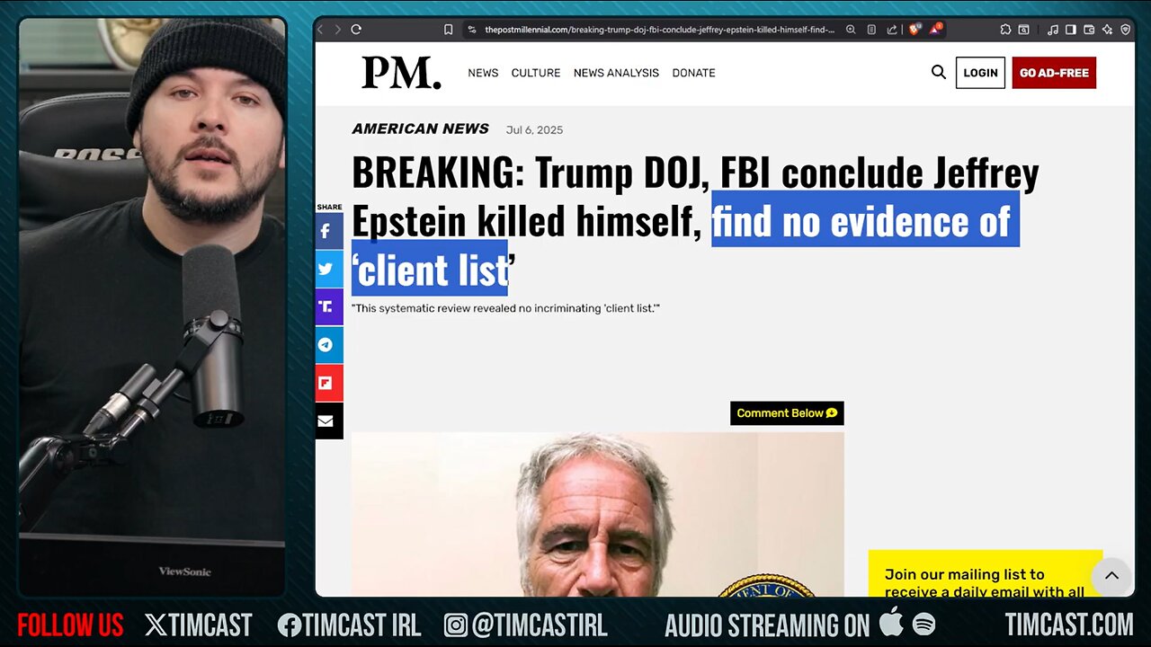 DOJ Claims There IS NO EPSTEIN LIST In MASSIVE LIE, Pam Bondi Said SHE Had It