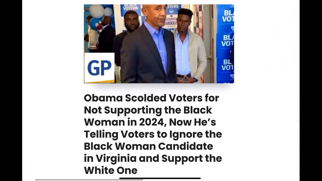 Obama Scolded Voters for Not Supporting the Black Woman in 2024, Telling Ignore the Black Candidate