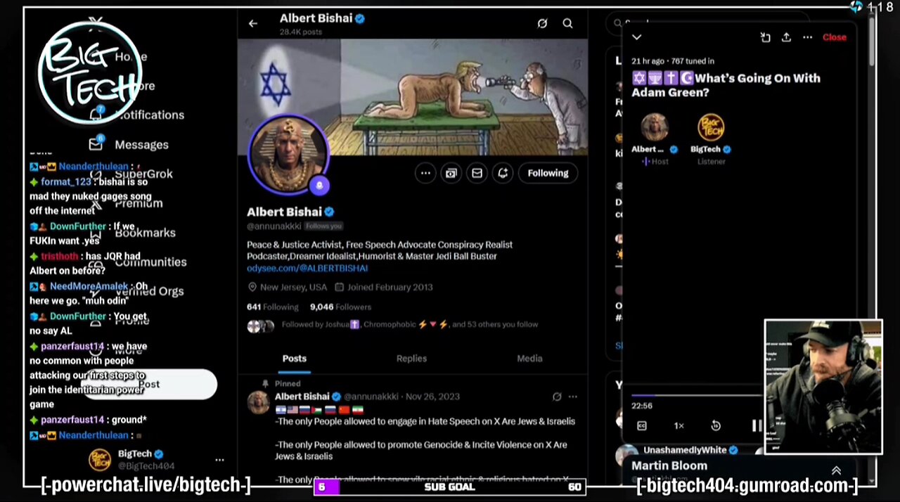 BigTech fires shots at Albert Bishai who is a liberal anti-White