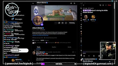 BigTech fires shots at Albert Bishai who is a liberal anti-White