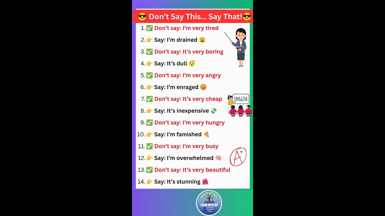 Don’t Say This… Say That!😎 speak like a pro and avoid mistake #english #spoken #shorts