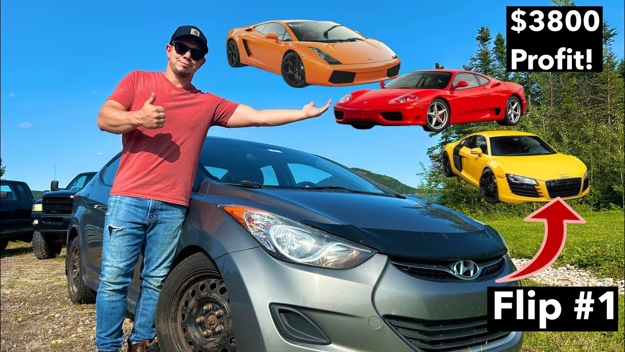 Flipping cars until I can afford a SUPERCAR! I made $3800 flipping a $400 HYUNDAI!
