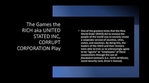 The Government was created by and for 'SOVEREIGNS'