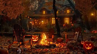 Outdoor Halloween Fire Scene