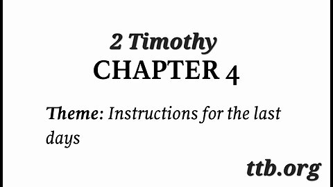 2 Timothy Chapter 4 (Bible Study)