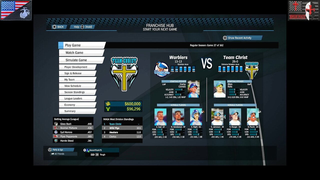 Based Sportsball 2025: Regular Season - Game #27 [Team Christ vs. Warblers]