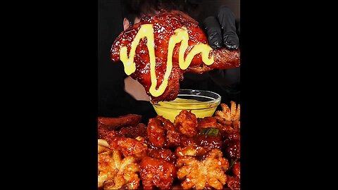 Sweet and sour fried chicken leg, seafood