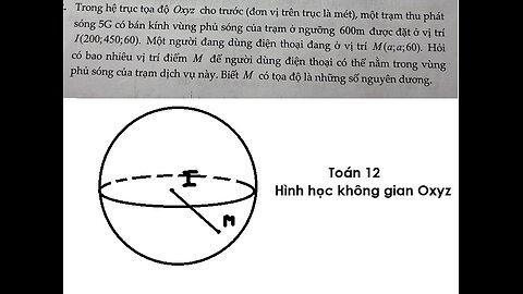 Thủ thuật Flexio: Trong hệ trục tọa độ Oxyz cho trước (đơn vị trên trục là mét), một trạm thu phát