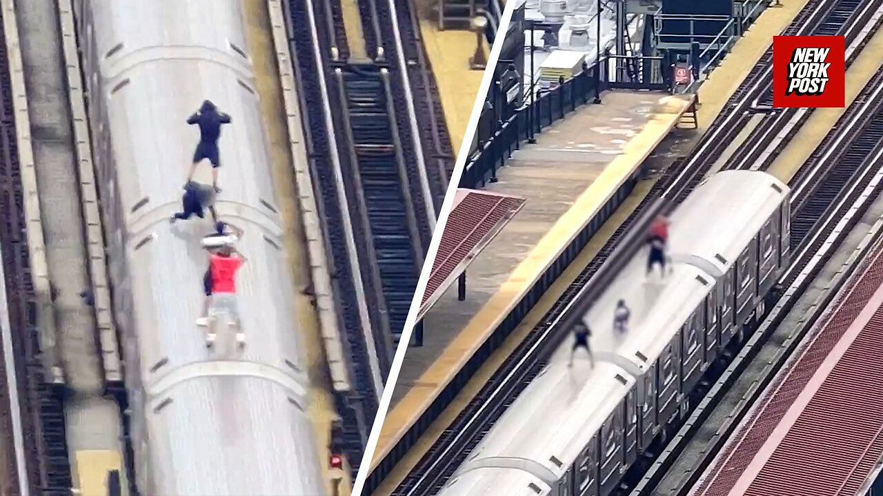 NYPD drone catches four youths subway surfing in the Bronx