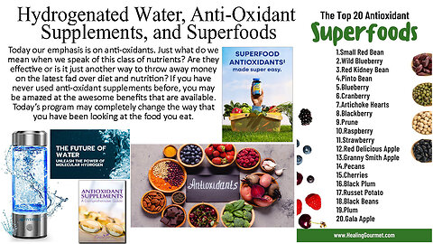 Hydrogenated Water, Anti-Oxidant Supplements, and Superfoods