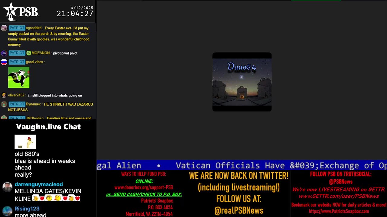 2025-04-19 21:00 EDT - Saturday Night Vibe: with Dano54