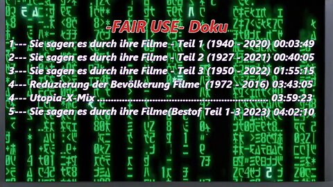 Sie sagen es durch ihre Filme...xxv all-in1 -FAIR USE-Doku X - UPGRADE-VERISON