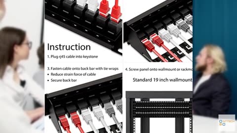 iwillink 10Gbps Patch Panel 24 Port, RJ45 Through Coupler Cat6 Patch Panel UTP 1