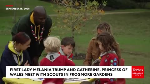 First Lady Melania Trump & Catherine, Princess Of Wales Visit Frogmore Gardens With Squirrel Scouts