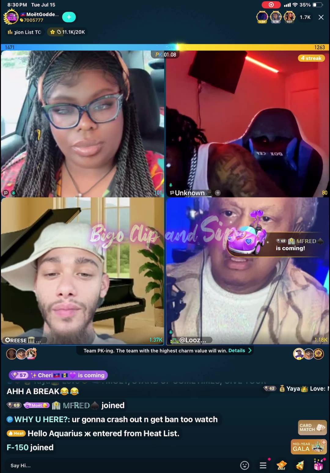 Compilation of Moet vs Unknown Reese LoozeCannon n Flocko w/multiple stories 7/15/25 #bigoclipandsip