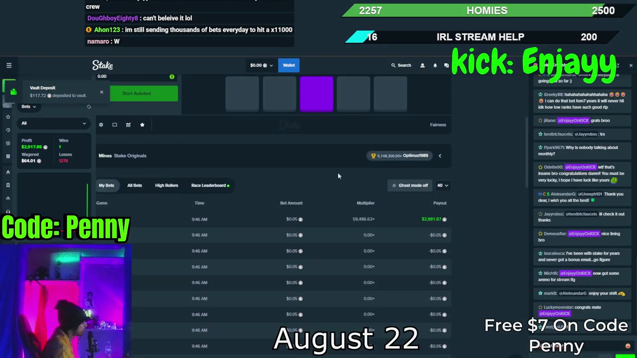 118,773.85X IN MULTIS | 10,000x+ SPELLING MY NAME ON STAKE MINES