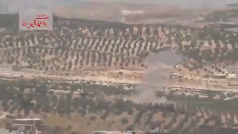 Syrian War Daraa governate, HJ-8 Red Arrow ATGM vs. T-55, hit 2013.06.25