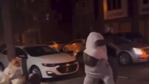 Fight, White guy beats up n*g