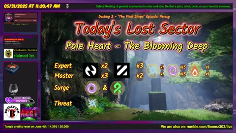 Destiny 2: 5-31-25 The Blooming Deep is the Lost Sector. Void/Strand Surge.
