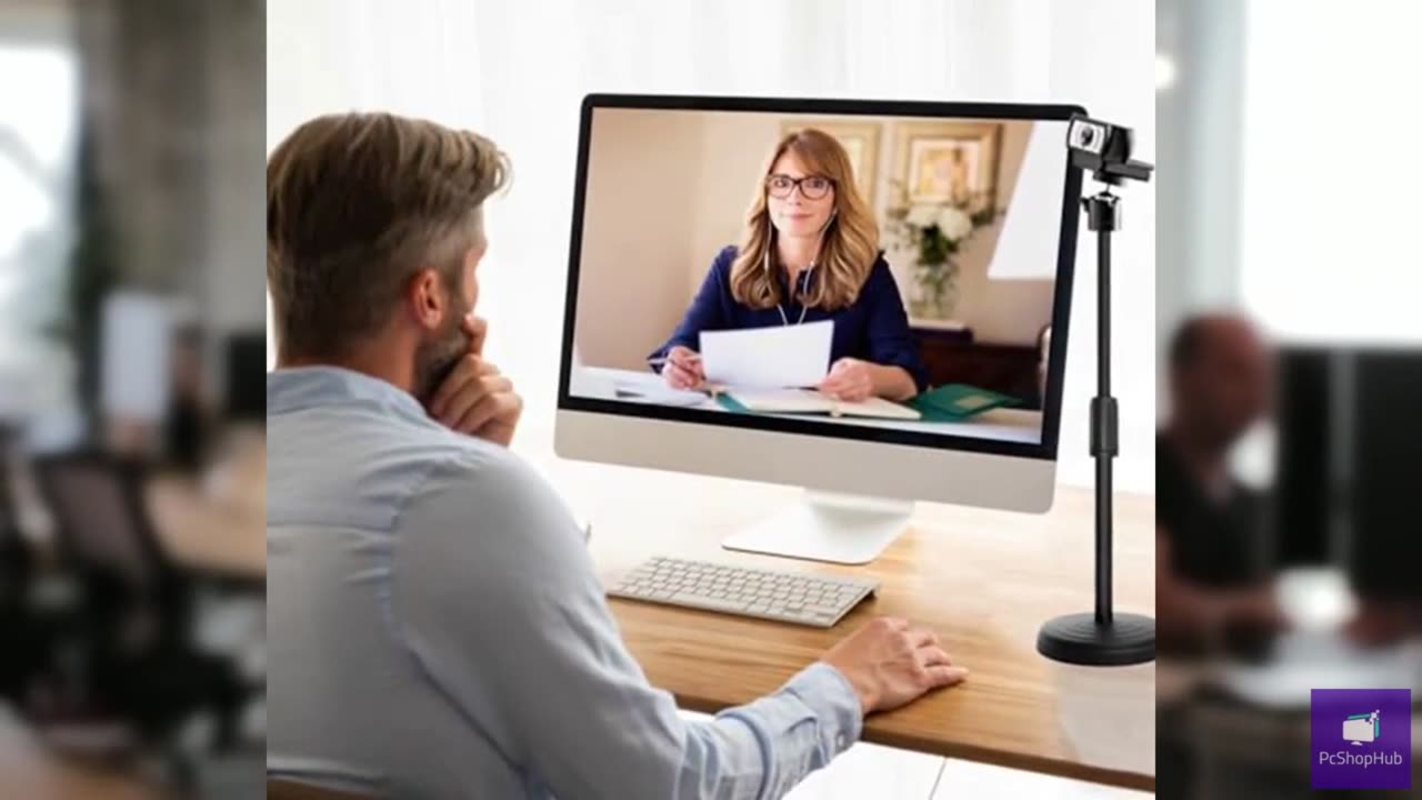 Khazylorr Webcam Stand for Desk, Webcam Tripod Camera Stand with Phone Holder De